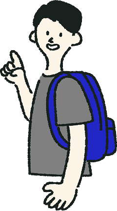 喜んでいるキャラクター